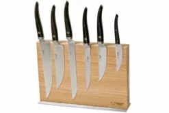 Laguiole En Aubrac Gourmet COL99CUIGOEBIB Set De 6 Couteaux Bois D'ébène Avec Bloc à Couteaux
