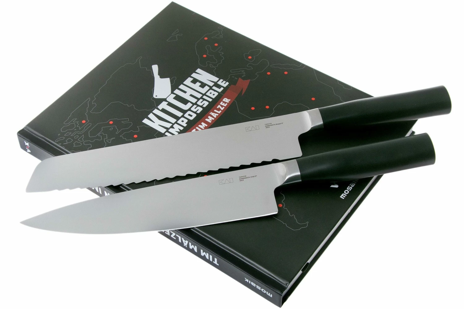 Kai Tim Malzer Kamagata Monster Set TMK-CB22, Set 2 Pièces Couteau De Chef Et Couteau à Pain + Livre De Cuisine 3 Kai Tim Malzer Kamagata Monster Set TMK-CB22, Set 2 Pièces Couteau De Chef Et Couteau à Pain + Livre De Cuisine