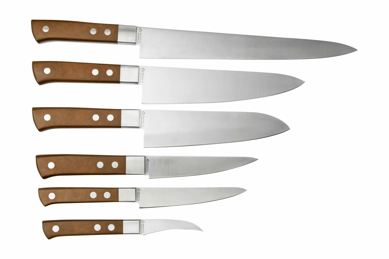 Maserin TEGI 2500TG02-M Set De 6 Couteaux De Cuisine Avec Sac Enroulable, Marron 4 Maserin TEGI 2500TG02-M Set De 6 Couteaux De Cuisine Avec Sac Enroulable, Marron – Image 2