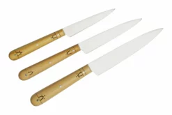 Nontron Traditional Set Of 3 Kitchen Knives, T3OFRBU Set De 3 Couteaux -KNIVESANDTOOLS Soldes NNT3OFRBU 03 nontron scaled
