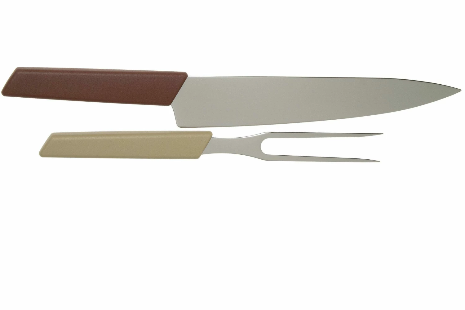 Victorinox Swiss Modern Couteau à Trancher Et Fourchette à Viande, Rouge Et Beige 4 Victorinox Swiss Modern Couteau à Trancher Et Fourchette à Viande, Rouge Et Beige – Image 2