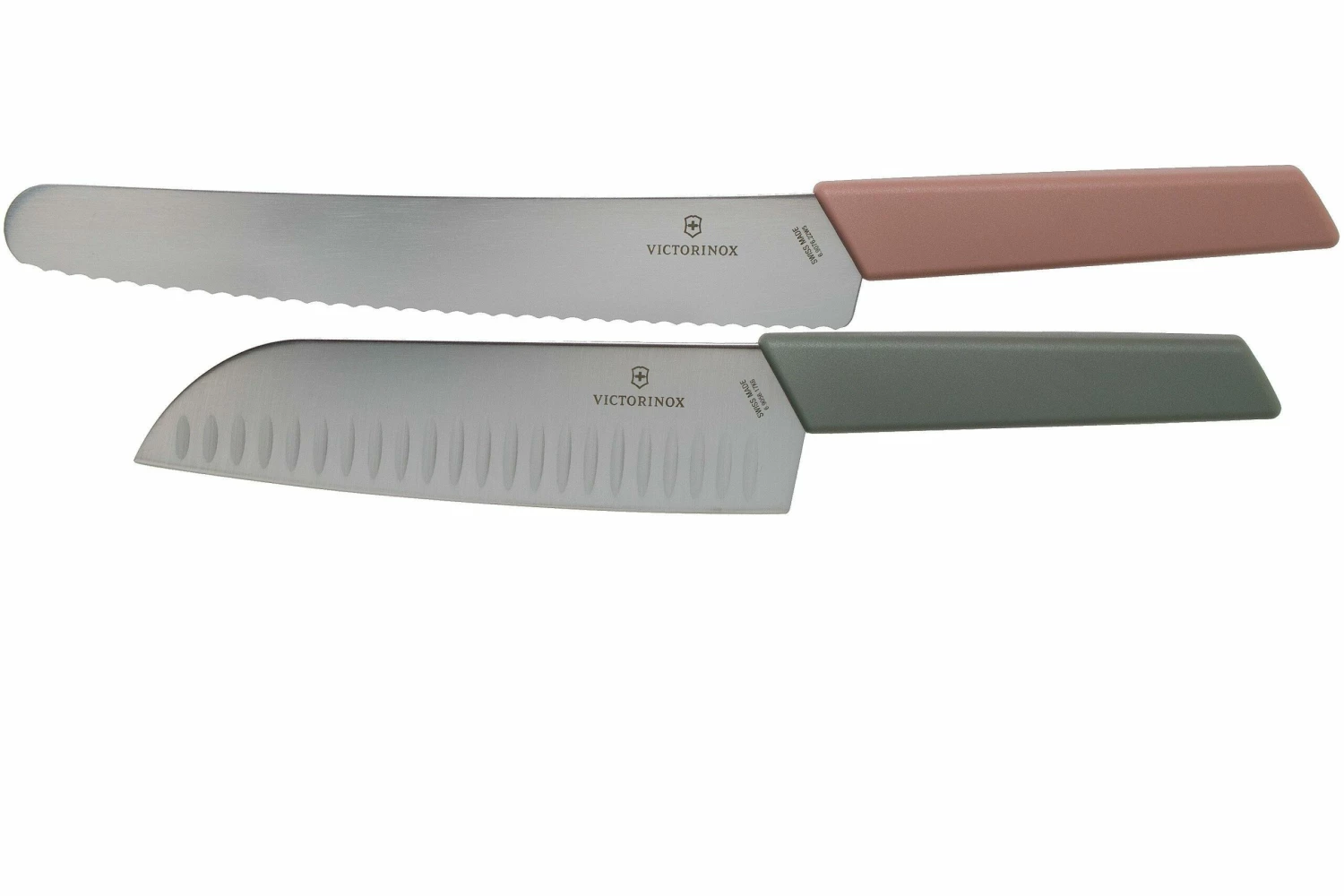 Victorinox Swiss Modern Set De Couteaux, Deux Pièces, Couteau à Pain Et Santoku 3 Victorinox Swiss Modern Set De Couteaux, Deux Pièces, Couteau à Pain Et Santoku